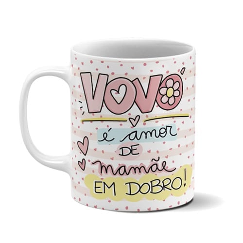Amor de mãe caneca personalizada com mensagem de Dia das Mães, presente único e especial.